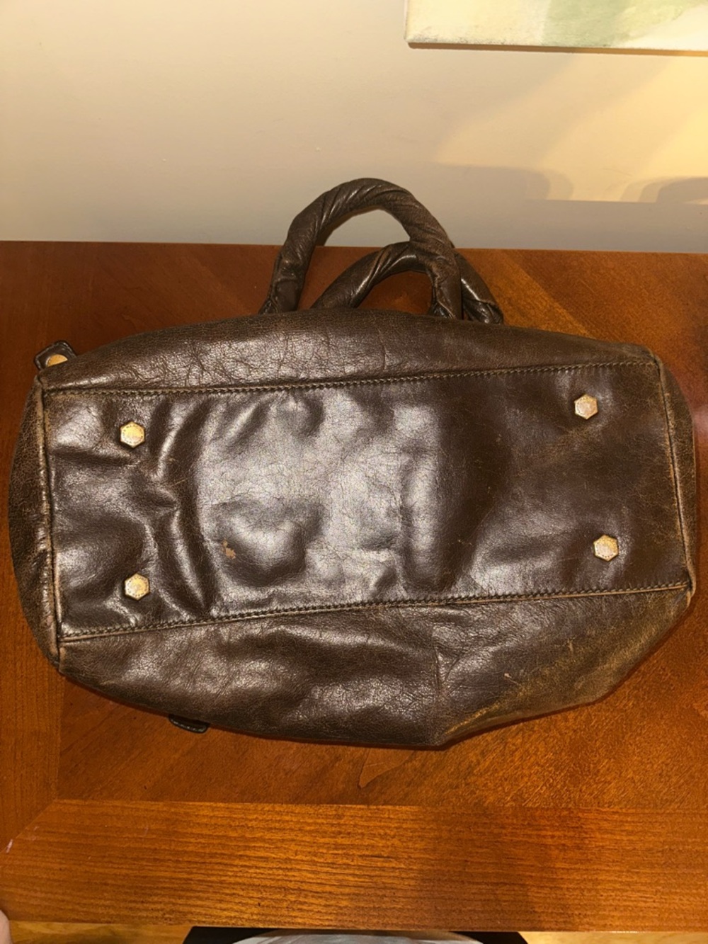 Marc by Marc Jacobs Brown Leather Dome Satchel with Gold Plaque🤍 - Picture 9 of 9